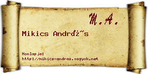 Mikics András névjegykártya