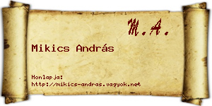 Mikics András névjegykártya