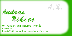 andras mikics business card