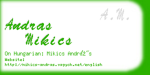 andras mikics business card